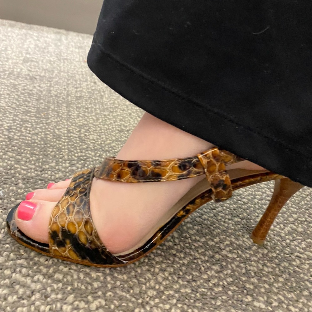 Joan & David Snakeskin Slingback Heels, Size 8.5